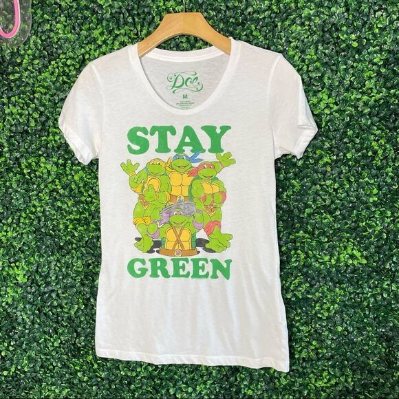 Ninja Turtles White Graphic Tee Sz M - Picture 1 of 5